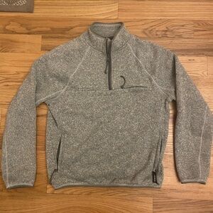 J Crew - Men's Polartec Gray Fleece Quarter-Zip Sweater